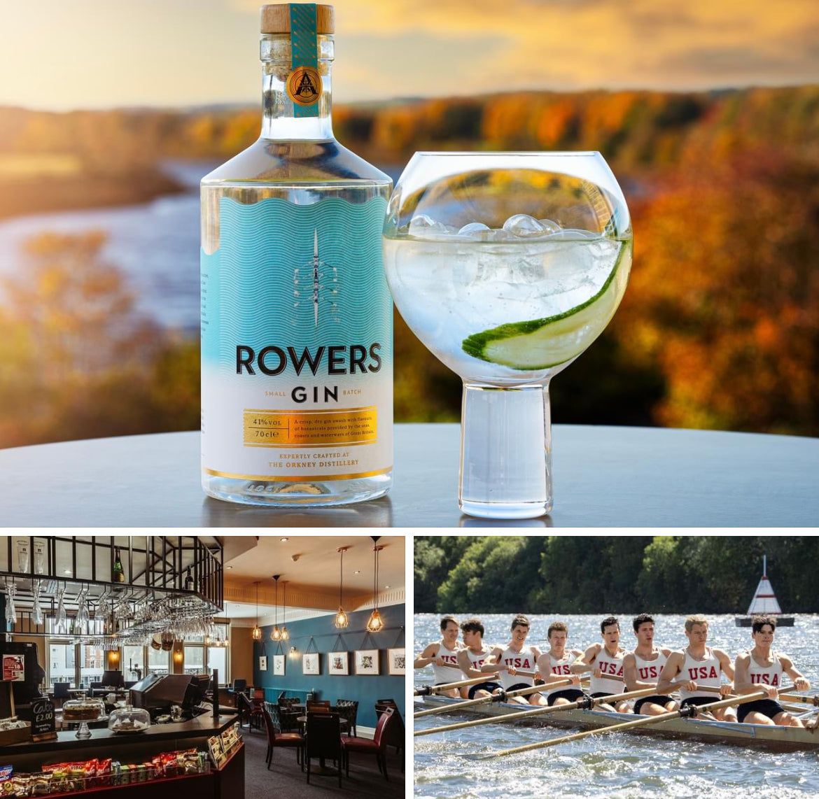 Rowers Gin available at the Hexham Forum Theatre premier of The Boys i